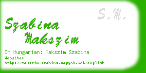 szabina makszim business card